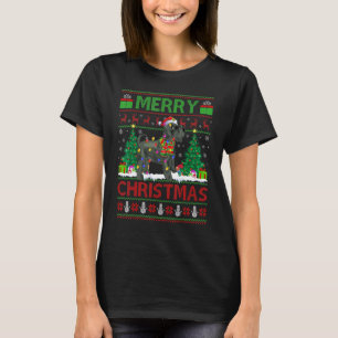 Kerstboom Lichtjes Lelijke Kerstman Reuzen Schnauz T-shirt