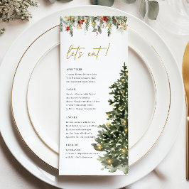 Kerstboom Lichtjes Pijnboom Winter Bruiloft Diner Menu