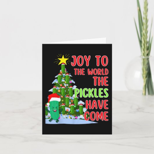 Kerstboom Lichtjes Santa Pickle Fun Pickle Cadeau Kaart (Voorkant)