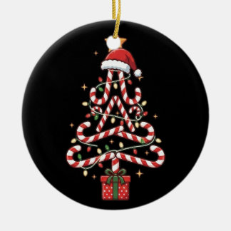 Kerstboom Lichtjes Suikerstok Mannen Vrouwen Kinde Keramisch Ornament