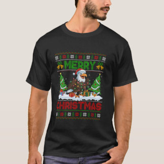 Kerstboom Lighting Ugly Santa Hat Eagle Bird Chris T-shirt