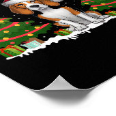 Kerstboom Lights Beagle Dog Santa Hat Christmas Sw Poster (Hoek)