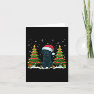 Kerstboom Lights Black Labrador Hond Kerstman Kaart
