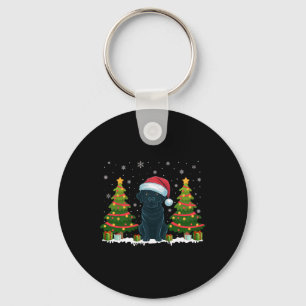 Kerstboom Lights Black Labrador Hond Kerstman Sleutelhanger