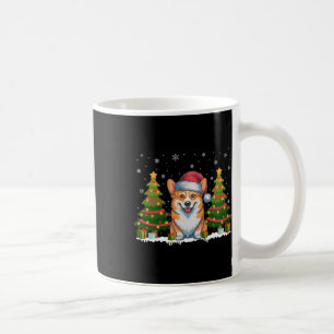 Kerstboom Lights Corgi Dog Santa Hat Christmas Swe Koffiemok