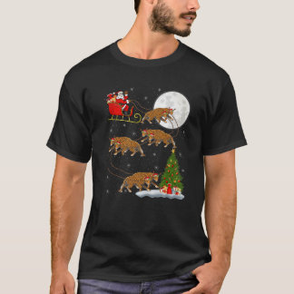 Kerstboom Lights Funny Santa Riding Jaguar Kerstmi T-shirt