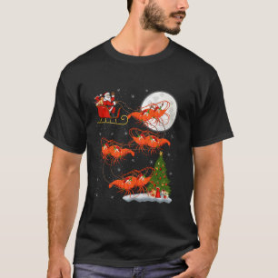 Kerstboom Lights Funny Santa Riding Shrimp Kerstmi T-shirt