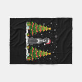 Kerstboom Lights Great Dane Dog Santa Hat Kerstmis Fleece Deken (Voorkant (Horizontaal))