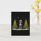 Kerstboom Lights Great Dane Dog Santa Hat Kerstmis Kaart (Gele Bloem)