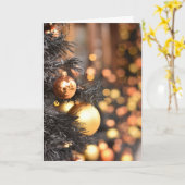 Kerstboom Lights London England Fotografie Kaart (Gele Bloem)