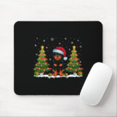 Kerstboom Lights Rottweiler Dog Santa Hat Kerstmis Muismat (Met muis)