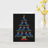 Kerstboom Lights Santa Hat Elf Crow Kerstboom Kaart (Gele Bloem)