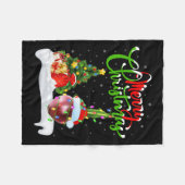 Kerstboom Lights Santa Hat Plantaardige Ui Kerstmi Fleece Deken (Voorkant (Horizontaal))