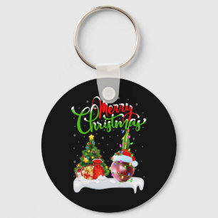Kerstboom Lights Santa Hat Plantaardige Ui Kerstmi Sleutelhanger
