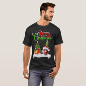 Kerstboom Lights Santa Hat Plantaardige Ui Kerstmi T-shirt (Voorkant volledig)