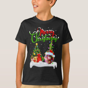 Kerstboom Lights Santa Hat Plantaardige Ui Kerstmi T-shirt