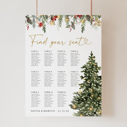 Kerstboom Lights Trouwstoel Chart Poster