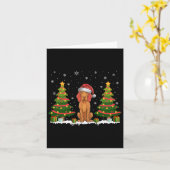 Kerstboom Lights Vizsla Dog Santa Hat Christmas Sw Kaart (Gele Bloem)