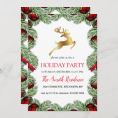 Kerstboom lijst, gouden rendieren kaart (Voorkant / Achterkant)