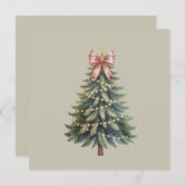Kerstboom Lint Coquette Kerstmis Feestdagenkaart (Voorkant / Achterkant)