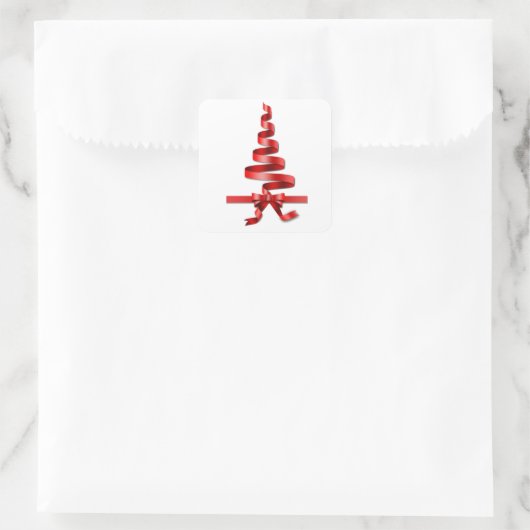 kerstboom lint vierkante sticker (Tas)