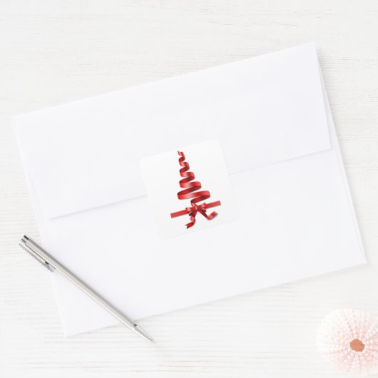kerstboom lint vierkante sticker (Envelop)
