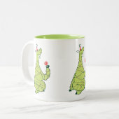 kerstboom Llama Tweekleurige Koffiemok (Voorkant links)