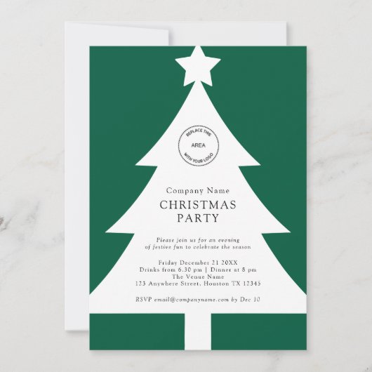 Kerstboom Logo Corporate Feestelijke Feestpartij G Kaart (Voorkant)
