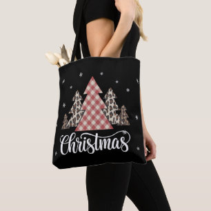 Kerstboom Luipaard Grappig Kerstmis Vakantie Tote Bag
