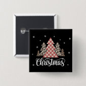 Kerstboom Luipaard Grappig Kerstmis Vakantie Vierkante Button 5,1 Cm (Voorkant /achterkant)