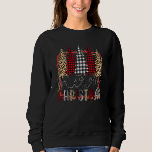 Kerstboom Luipaard Rood Buffalo Plaid Kerstmis Trui
