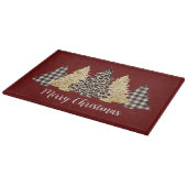 Kerstboom Luipaardprint Buffalo Plaid Glitter Snijplank (Hoek)
