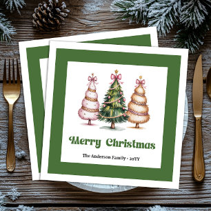 Kerstboom Luipaardprint Eettafelserviet Servet