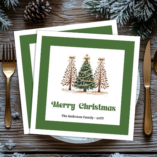 Kerstboom Luipaardprint servet