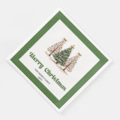 Kerstboom Luipaardprint servet (Hoek)