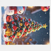 "Kerstboom Majesteit" Fleece Deken (Voorkant (Horizontaal))