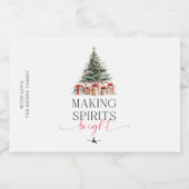 Kerstboom maken geesten helder geschenk likeurfles etiket (Enkel label)