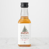 Kerstboom maken geesten helder geschenk likeurfles etiket (Voorkant)