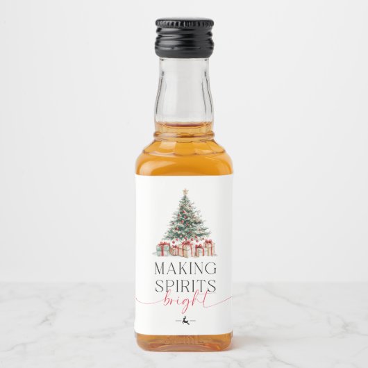 Kerstboom maken geesten helder geschenk likeurfles etiket (Voorkant)