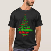 Kerstboom Mannen Basic Donker T-Shirt (Voorkant)