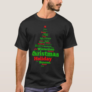 Kerstboom Mannen Basic Donker T-Shirt