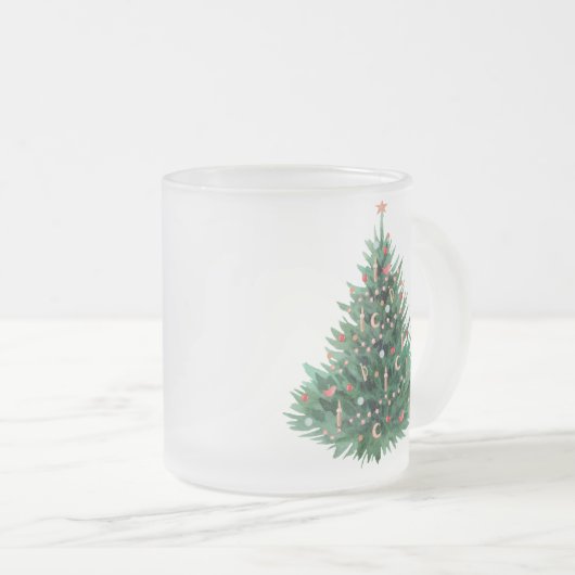 kerstboom matglas koffiemok (Voorkant rechts)