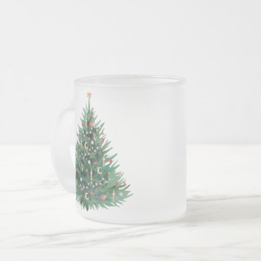 kerstboom matglas koffiemok (Voorkant links)