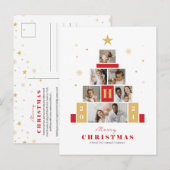 Kerstboom, meerdere moderne fotovakantiekaart feestdagenkaart (Voorkant / Achterkant)