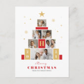 Kerstboom, meerdere moderne fotovakantiekaart feestdagenkaart (Voorkant)