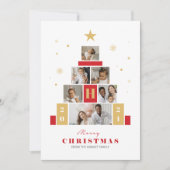 Kerstboom, meerdere moderne fotovakantiekaart feestdagenkaart (Voorkant)