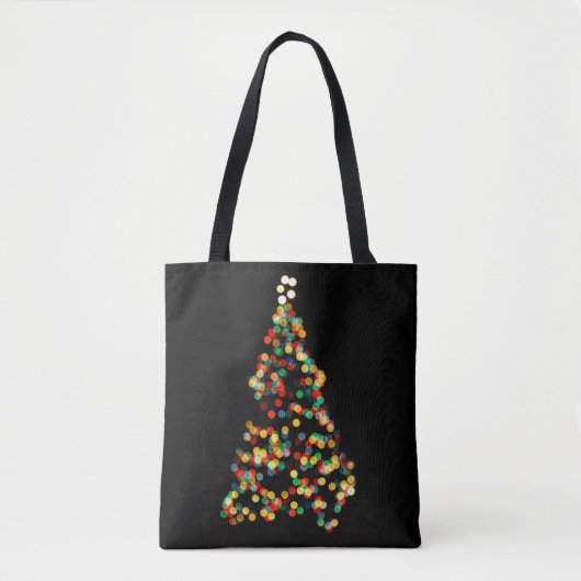 Kerstboom, meerkleurige lichten, bokeh tote bag (Voorkant)
