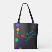 Kerstboom, meerkleurige lichten, bokeh tote bag (Achterkant)