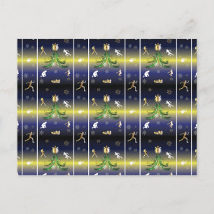 Kerstboom - Meisjes die lopen Briefkaart
