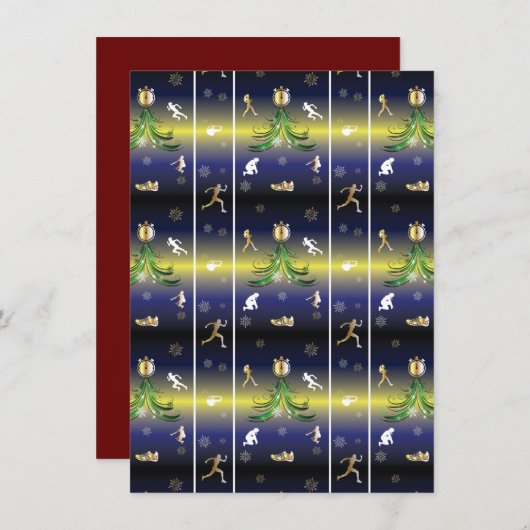 Kerstboom - Meisjes die lopen Feestdagenkaart (Voorkant / Achterkant)